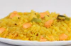Risotto de salmón rosado