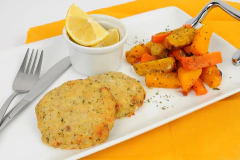 Hamburguesas de merluza con vegetales