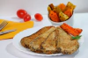 Milanesas de berenjena con vegetales