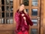 Burgundy Cape cashmere &fox/ Capa zorro