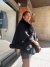 Short Cape of black Cashmere & black fox - tienda online