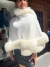 White cashmere & Groenland fox cape/ capa blanca - comprar online