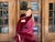 Burgundy Cape cashmere &fox/ Capa zorro