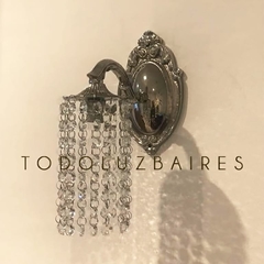 Aplique de pared de 1 luz de bronce cromado con lluvia de caireles - comprar online