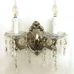 Aplique de pared de 2 luces en bronce cromado