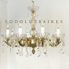 Imagen de Araña de bronce de fundición dorada de 8 luces Modelo PREMIUM!