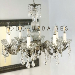 Araña de bronce de fundición cromada de 8 luces. Modelo PREMIUM!