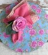 Capa Sousplat Simples Floral Pink/Azul