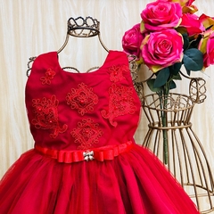 Vestido de festa infantil Graciele ( vermelho) - comprar online