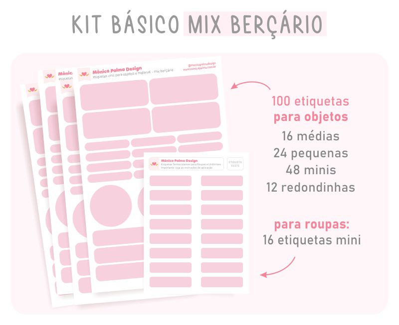 kit etiquetas personalizadas para creche