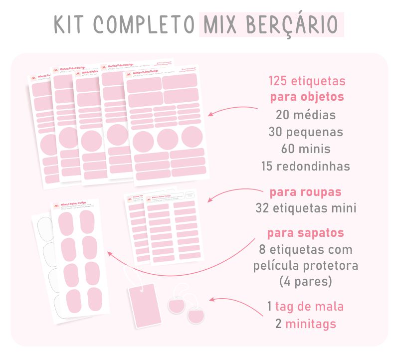 kit etiquetas personalizadas para berçario