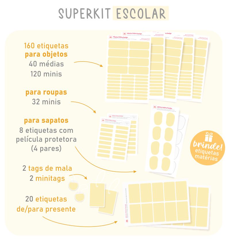 kit etiquetas escolares personalizadas