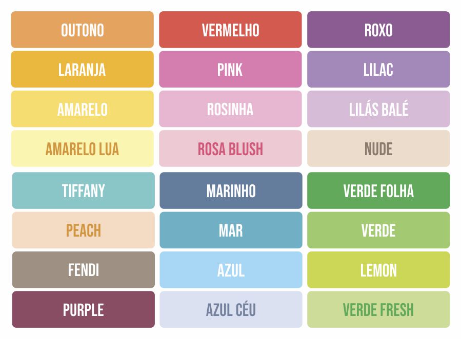 tabela de cores