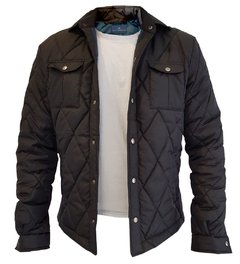CAMPERA MATELASEADA ROMBOS FORRADA NEGRO