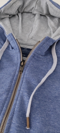 CAMPERA ALGODÓN CON CAPUCHA COLOR AERO MELANGE - comprar online