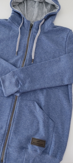 CAMPERA ALGODÓN CON CAPUCHA COLOR AERO MELANGE