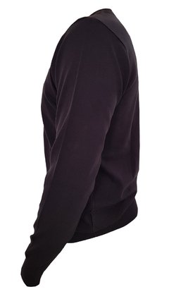 SWEATER LISO CUELLO REDONDO ALGODON COLOR NEGRO - comprar online