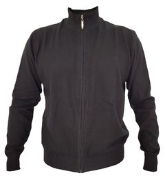 CAMPERA CON CIERRE LISA ALGODON COLOR NEGRO