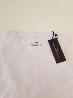REMERA ESCOTE V ALGODON BLANCO - comprar online