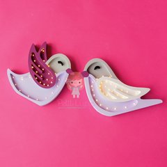 Combo 2 Pájaros - en Madera y luces led a pilas - tienda online