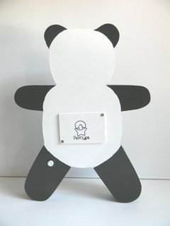 Oso Panda en Madera y luces led a pilas