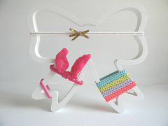 Moño organizador en madera de vinchas elásticas y gomitas para el cabello - Petit Lupe