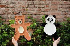 Oso Panda - en Madera y luces led a pilas - tienda online