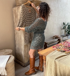 Vestido “MALBA”verde petróleo