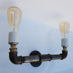 Aplique Doble Techo Pared Caño 1/2" Hierro Vintage - Línea Plommer - SIN LAMPARAS - comprar online