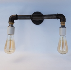 Aplique Doble Techo Pared Caño 1/2" Hierro Vintage - Línea Plommer - CON LAMPARAS - comprar online