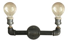 Aplique Doble Techo Pared Caño 1/2" Hierro Vintage - Línea Plommer - SIN LAMPARAS en internet
