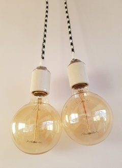 Colgante Vintage Portalámparas Edison Cerámico X 2 - comprar online