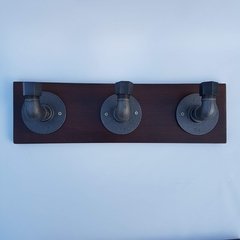 Perchero De Pared x 3 Madera Hierro Plommer 3/4" - Tienda Industrial - comprar online