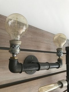 Imagen de Aplique Doble Techo Pared Caño 1/2" Hierro Vintage - Línea Plommer - SIN LAMPARAS