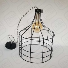 Lampara Colgante Jaula Grande Cable Textil Tienda Industrial en internet