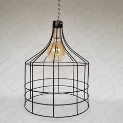 Lampara Colgante Jaula Grande Cable Textil Tienda Industrial - comprar online