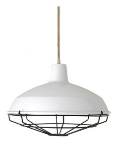 Lampara Galponera Campana Reja Blanca Ø40 Tienda Industrial