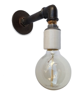 Aplique Lampara Pared Caño 1/2" Plommer con lámpara de Filamentos o LED