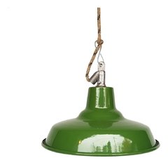 Lampara Colgante Galponera 30 Cms Enlozada Cable Textil Vintage Industrial