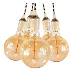 Colgante Vintage X 5 con Lámparas Globo G125