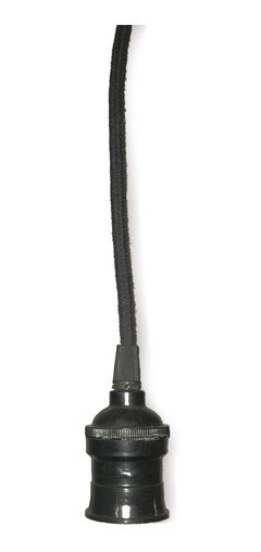 Colgante Lámpara Negro Deco Techo X 1 Cable Textil