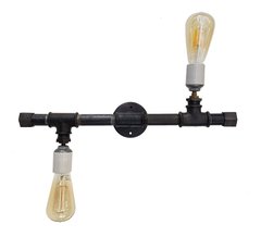 Aplique Doble Techo Pared Caño Hierro Plommer Vintage Tienda