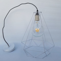 Imagen de Colgante Diamante Negro con Lámpara y Cable Textil - Tienda Industrial