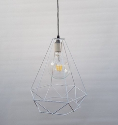 Colgante Diamante Negro con Lámpara y Cable Textil - Tienda Industrial - Tienda Industrial