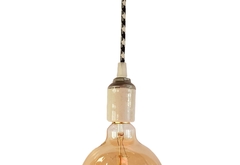 Colgante Vintage Cerámica Techo x 1 Cable Textil A Elección - SIN LAMPARA