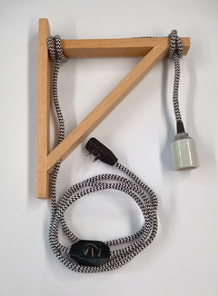 Aplique Ménsula de Madera Con Cable Textil - Sin Lámpara