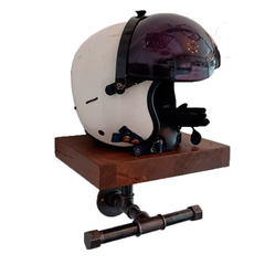 Estante Porta Casco de Madera con Perchero Doble Plommer - comprar online