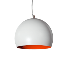 Colgante de diseño de 1 luz E27 cabezales semi esfera con terminacion en blanco / negro e interior naranja MRK.82 - comprar online