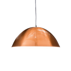 Colgante de 1 luz E27 diseño minimalista terminacion en cobre cuerpo de media esfera MRK.28