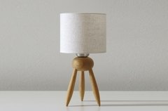 Lampara de mesa / escritorio 1 luz E27 de diseño minimalista cuerpo de madera y pantalla de lino OBL.7 - comprar online